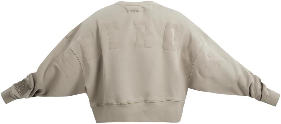 imagePro Standard Womens NFL Wingspan Brushed Back French Terry Crewneck SweatshirtTaupe