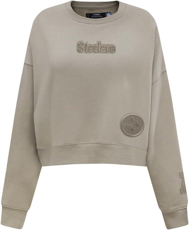 imagePro Standard Womens NFL Wingspan Brushed Back French Terry Crewneck SweatshirtTaupe