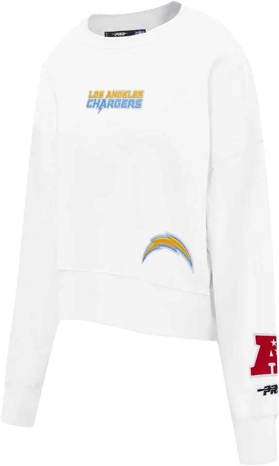 imagePro Standard Womens NFL Wingspan Brushed Back French Terry Crewneck SweatshirtWhite