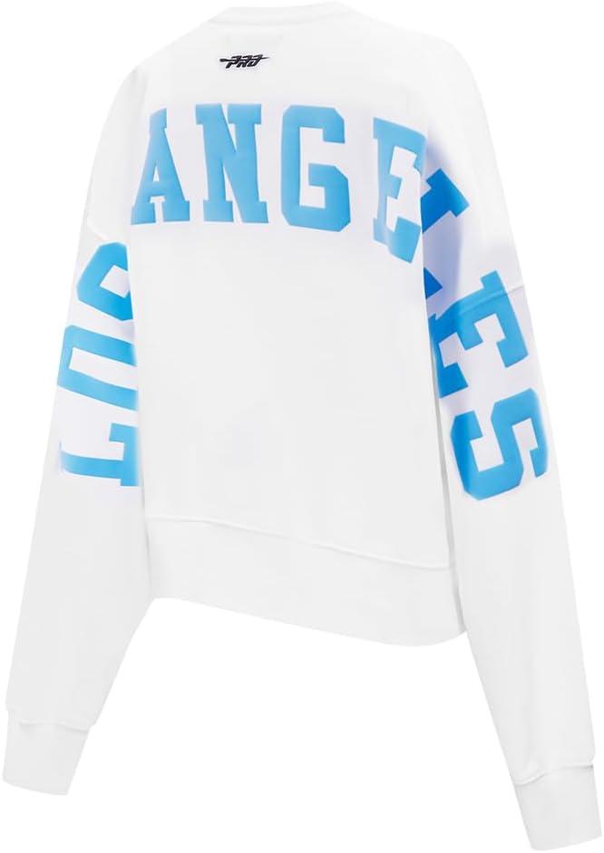 imagePro Standard Womens NFL Wingspan Brushed Back French Terry Crewneck SweatshirtWhite