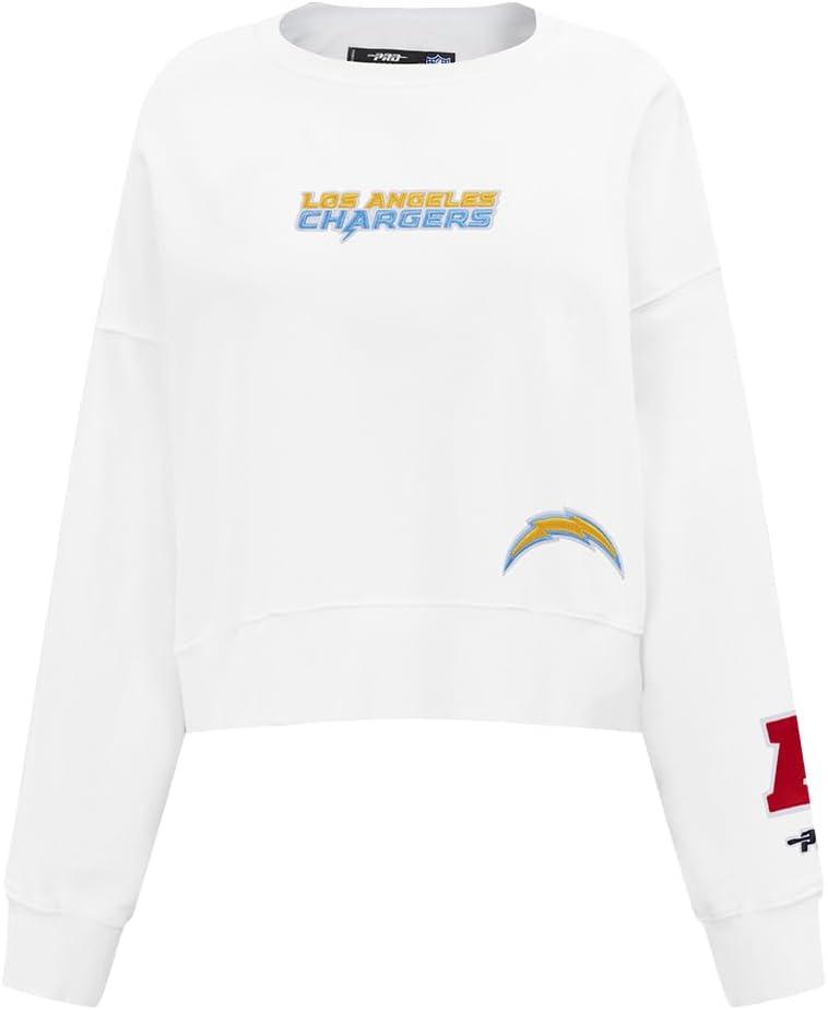 imagePro Standard Womens NFL Wingspan Brushed Back French Terry Crewneck SweatshirtWhite