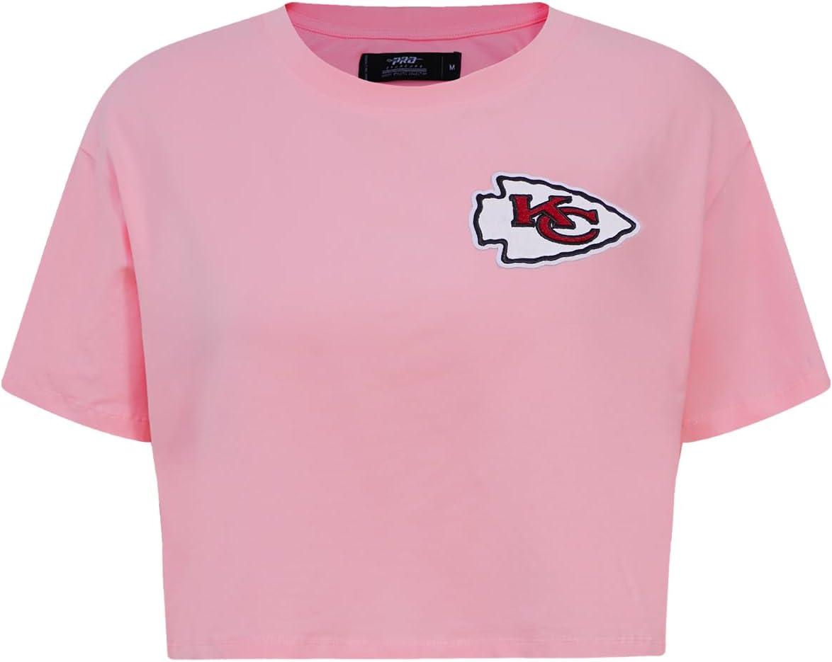 imageWomens NFL Classic Chenille Cotton Single Jersey Short Sleeve Boxy TeePink