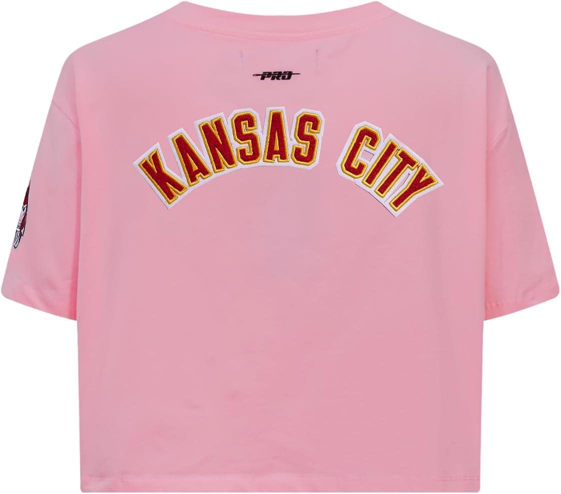 imageWomens NFL Classic Chenille Cotton Single Jersey Short Sleeve Boxy TeePink