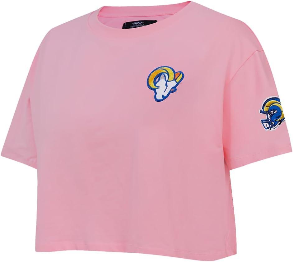 imageWomens NFL Classic Chenille Cotton Single Jersey Short Sleeve Boxy TeePink