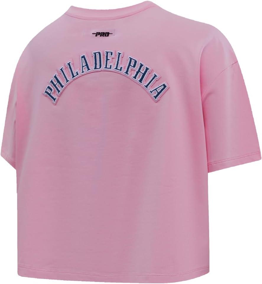 imageWomens NFL Classic Chenille Cotton Single Jersey Short Sleeve Boxy TeePink