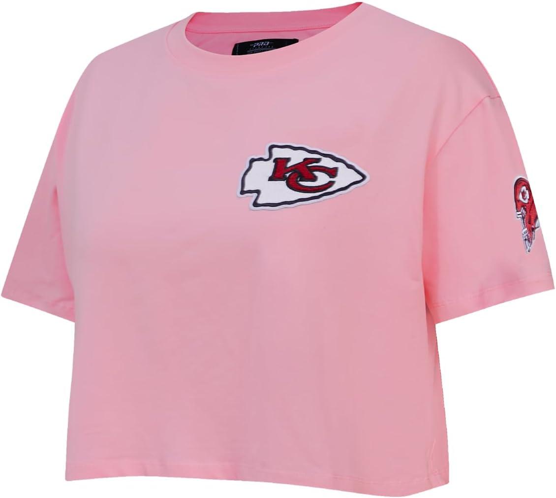 imageWomens NFL Classic Chenille Cotton Single Jersey Short Sleeve Boxy TeePink