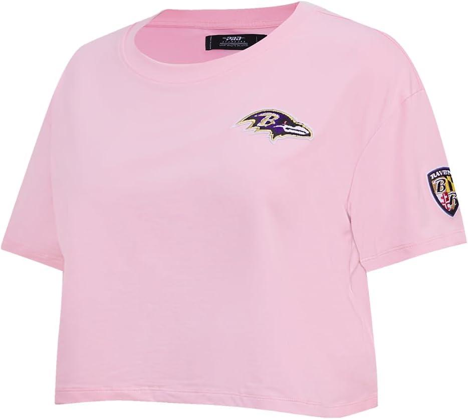 imageWomens NFL Classic Chenille Cotton Single Jersey Short Sleeve Boxy TeePink
