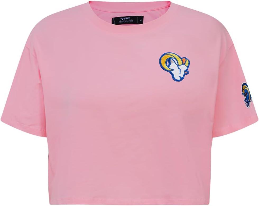 imageWomens NFL Classic Chenille Cotton Single Jersey Short Sleeve Boxy TeePink