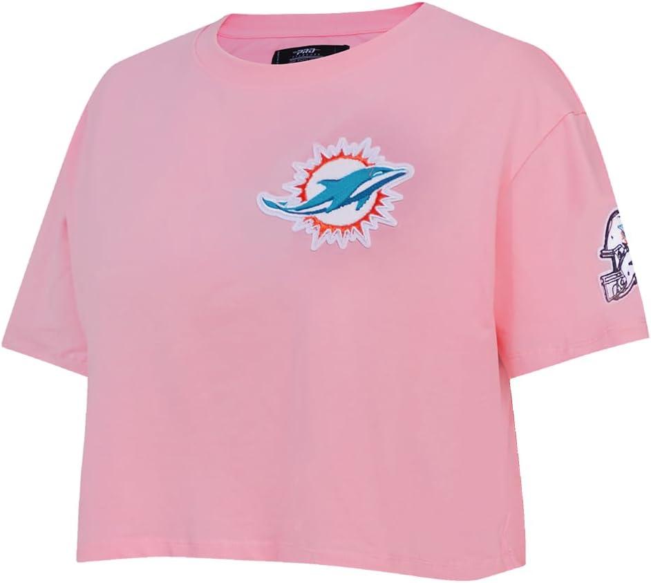 imageWomens NFL Classic Chenille Cotton Single Jersey Short Sleeve Boxy TeePink