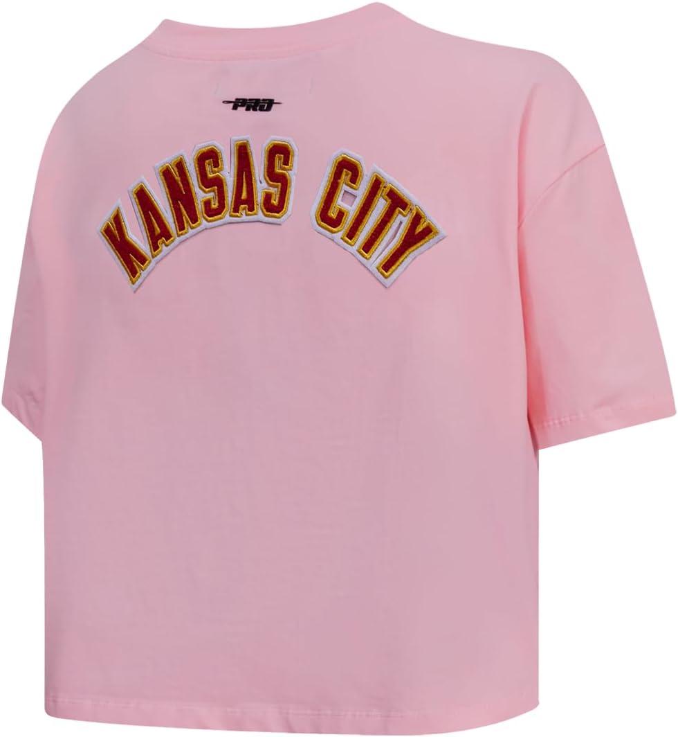 imageWomens NFL Classic Chenille Cotton Single Jersey Short Sleeve Boxy TeePink