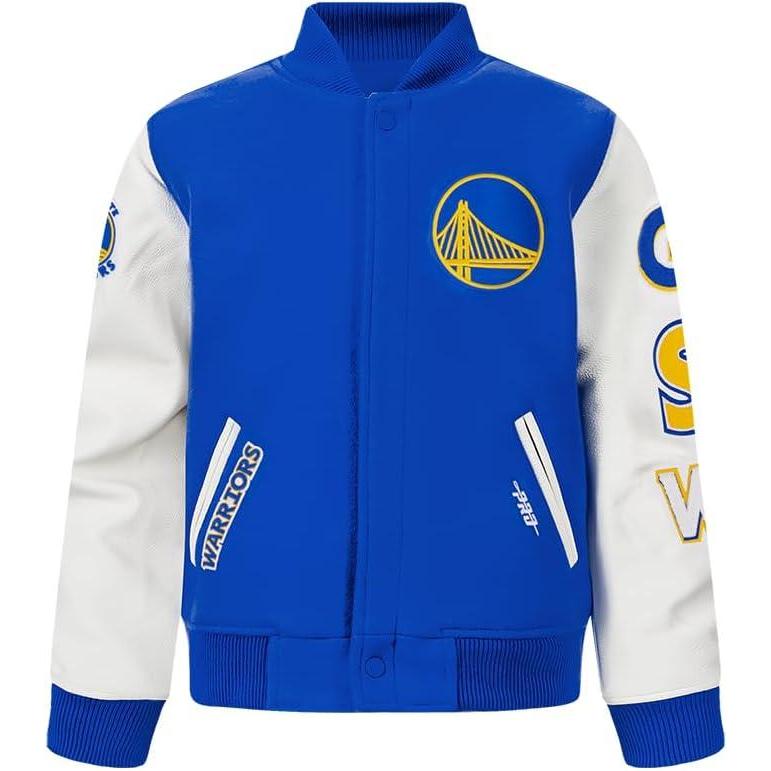 imagePro Standard Big Kids NBA Classic Chenille Varsity JacketRoyal BlueWhite
