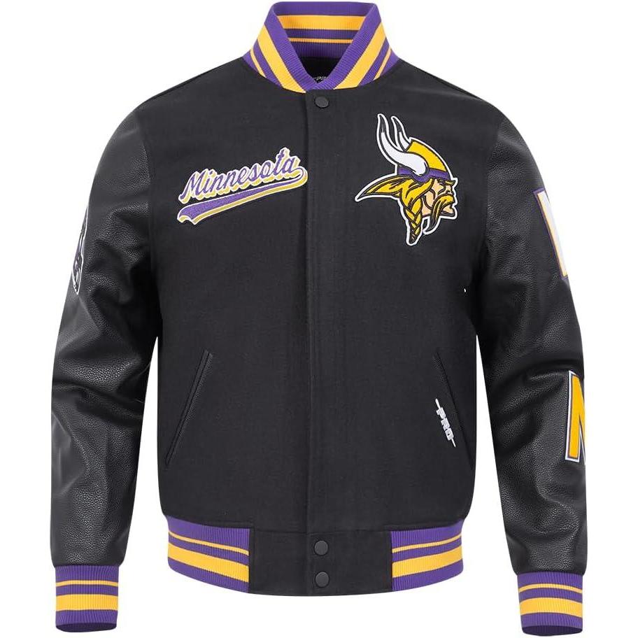 Pro Standard Mens NFL Script Tail Varsity Jacket(Black/Purple ...
