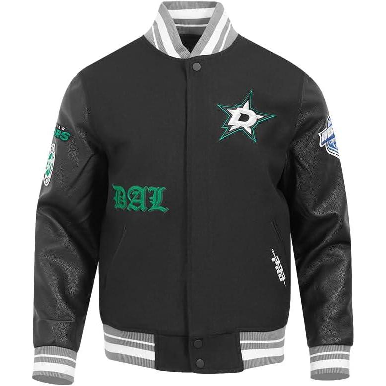 imagePro Standard Mens NHL Old English Varsity JacketBlackGray