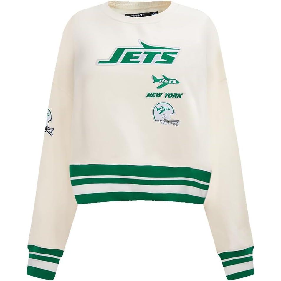 imagePro Standard Womens NFL Retro Classics Brushed Back French Terry Crewneck SweatshirtEggshell Kelly Green