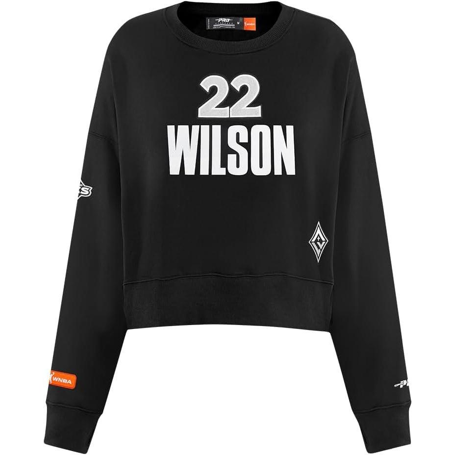 imagePro Standard Womens WNBA Las Vegas Aces Classic Player Name And Number Crewneck SweatshirtBlack