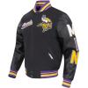 Pro Standard Mens NFL Script Tail Varsity Jacket(Black/Purple)