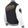 Pro Standard Mens NFL Script Tail Varsity Jacket(Black/White)