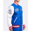 Pro Standard Mens NFL Script Tail Varsity Jacket(Blue)