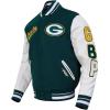 Pro Standard Mens NFL Script Tail Varsity Jacket(Green)