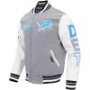 Pro Standard Mens NFL Script Tail Varsity Jacket(Grey)