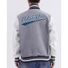 Pro Standard Mens NFL Script Tail Varsity Jacket(Heather Grey/White/Black)