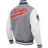 Pro Standard Mens NFL Script Tail Varsity Jacket(Heather Grey/White/Midnight Navy)