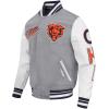 Pro Standard Mens NFL Script Tail Varsity Jacket(Heather Grey/White/Midnight Navy)