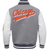 Pro Standard Mens NFL Script Tail Varsity Jacket(Heather Grey/White/Midnight Navy)