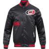 Pro Standard Mens NHL Old English Satin Jacket(Black/Red/Black)