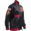 Pro Standard Mens NHL Old English Satin Jacket(Black/Red/Black)