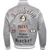 Pro Standard Mens NHL Old English Satin Jacket(Gray)