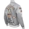 Pro Standard Mens NHL Old English Satin Jacket(Gray)