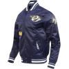 Pro Standard Mens NHL Old English Satin Jacket(Midnight Navy)
