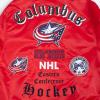 Pro Standard Mens NHL Old English Satin Jacket(Red/Midnight Navy/Red)