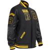 Pro Standard Mens NHL Retro Classics Varsity Jacket(Black/Yellow)