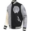 Pro Standard NBA mens Mens Nba Reverse French Terry Wool Varsity Jacket(Black/Gray/Eggshell)