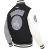 Pro Standard NBA mens Mens Nba Reverse French Terry Wool Varsity Jacket(Black/Gray/Eggshell)