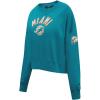 Pro Standard Womens NFL Classic Chenille Brushed Back French Terry Crewneck Sweatshirt(Teal)