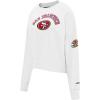 Pro Standard Womens NFL Classic Chenille Brushed Back French Terry Crewneck Sweatshirt(White)