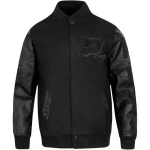 Pro Standard Mens NHL Classic Triple Black Varsity Jacket(Triple Black)