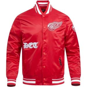 Pro Standard Mens NHL Old English Satin Jacket(Red)