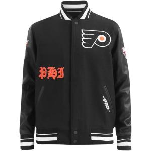 Pro Standard Mens NHL Old English Varsity Jacket(Black)