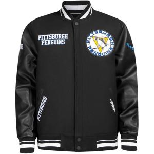 Pro Standard Mens NHL Retro Classics Varsity Jacket(Black)