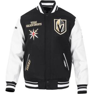 Pro Standard Mens NHL Retro Classics Varsity Jacket(Black/White)