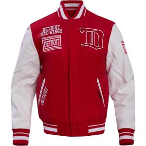 Pro Standard Mens NHL Retro Classics Varsity Jacket(Red/White)