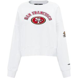 Pro Standard Womens NFL Classic Chenille Brushed Back French Terry Crewneck Sweatshirt(White)