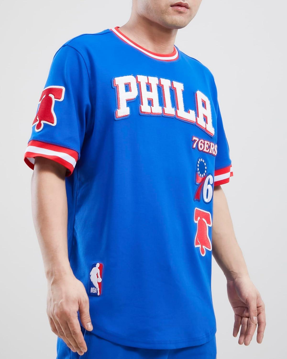 imagePro Standard NBA Mens Mens NBA Retro Classics Cotton Double Knit Short Sleeve TeeRoyal BlueRed