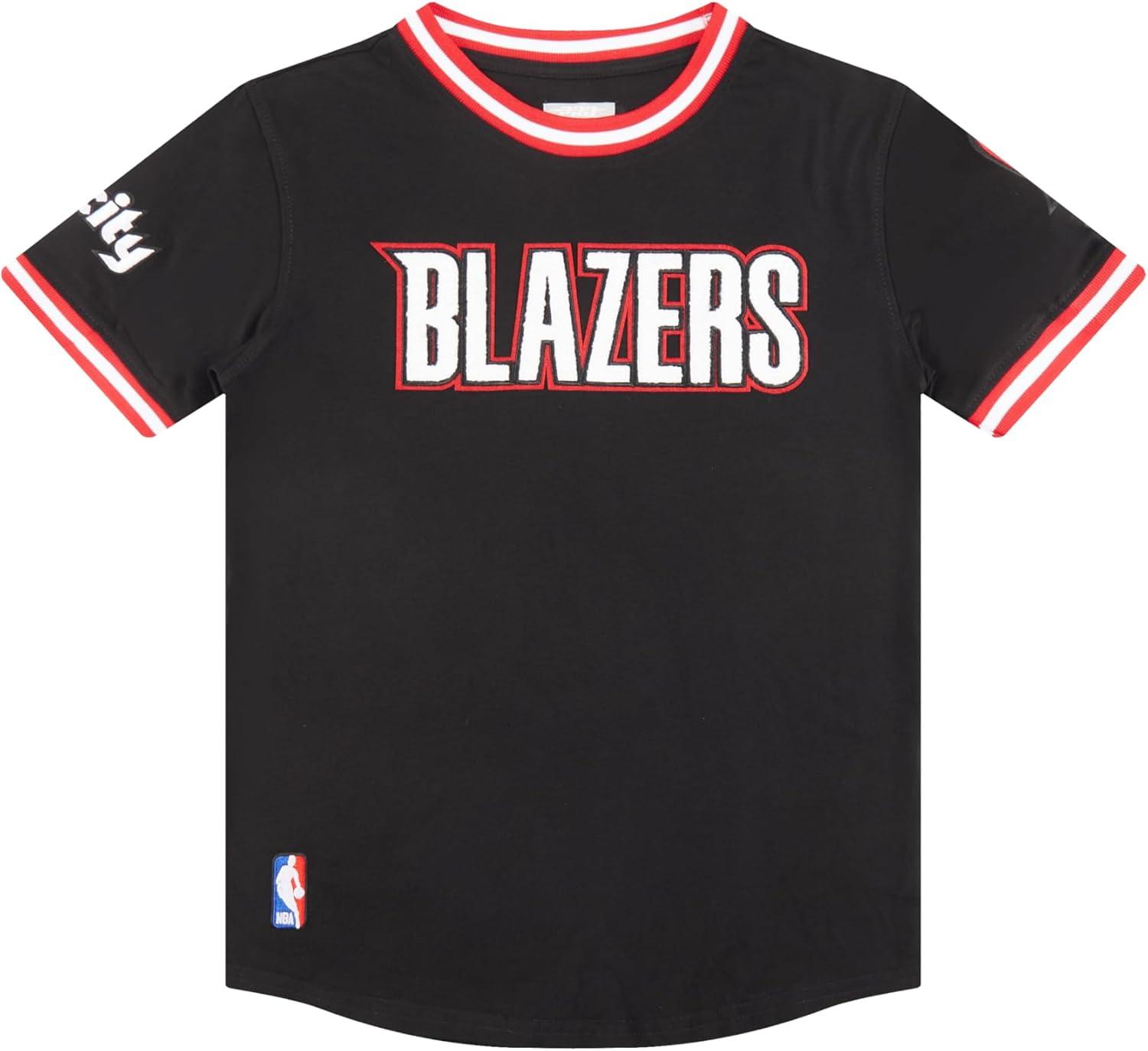 imageBig Boys NBA Classic Chenille Cotton Taping TeeBlackRed