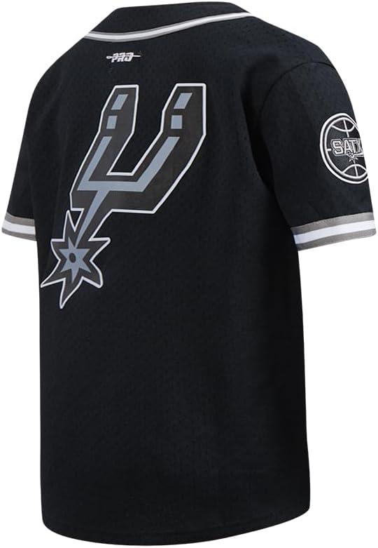 imageBig Boys NBA Mesh Button Down TopBlackGray