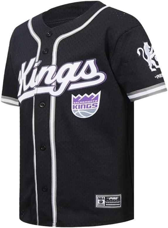 imageBig Boys NBA Mesh Button Down TopBlackGray
